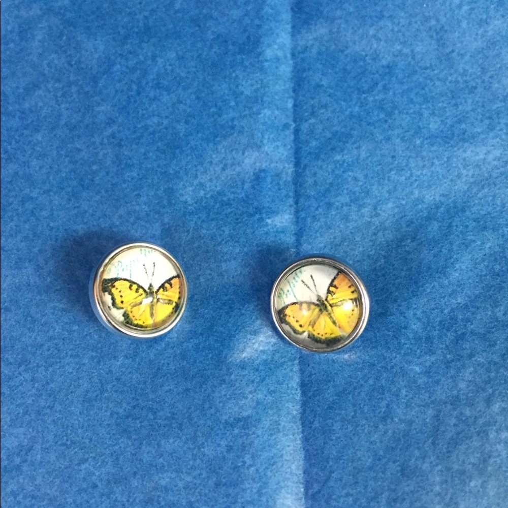 Pair of 12mm yellow butterfly snap buttons